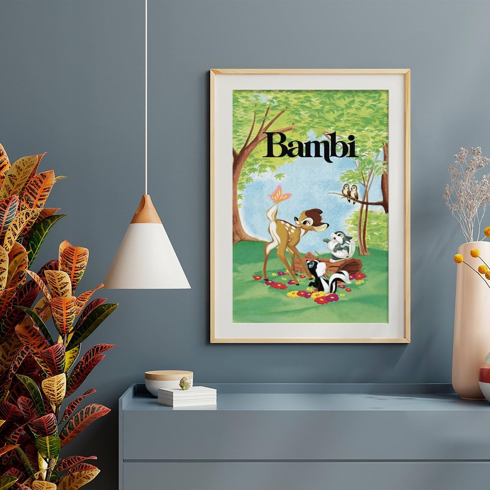 Amazon.co.jp: バンビ ポスター 絵画 インテリア 壁紙用 壁紙 アート